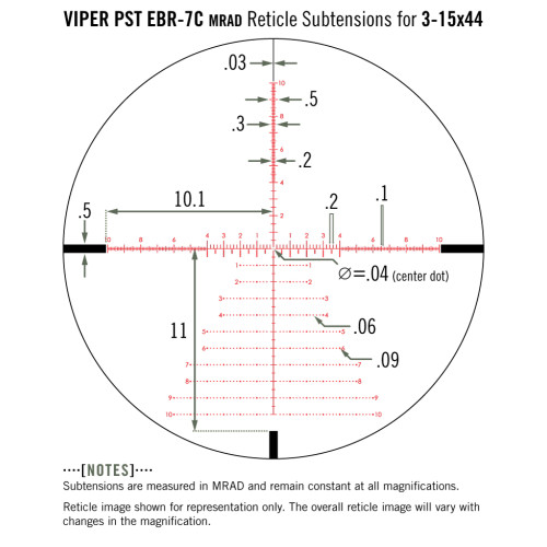 Прицел оптический Vortex Viper PST Gen II 3-15x44 FFP EBR-7C MRAD (PST-3159)