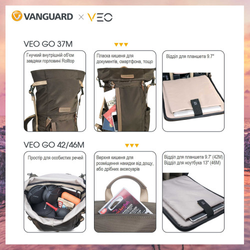 Рюкзак Vanguard VEO GO 42M Black (VEO GO 42M BK) Рюкзак Vanguard VEO GO 42M Black (VEO GO 42M BK)