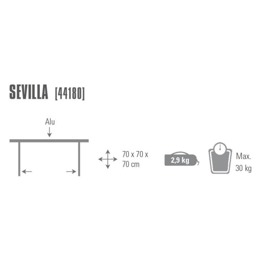 Стол кемпинговый High Peak Sevilla Silver (44180)