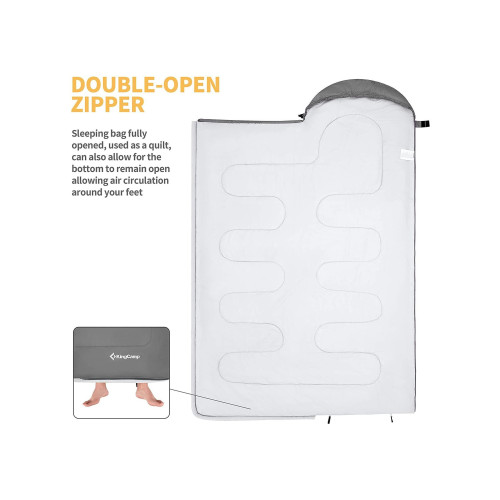 Спальный мешок KingCamp Oasis 250XL(KS3222) (левая, mid grey)