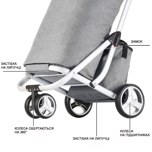 Сумка-тележка ShoppingCruiser 3 Wheels 72 Grey (604362)