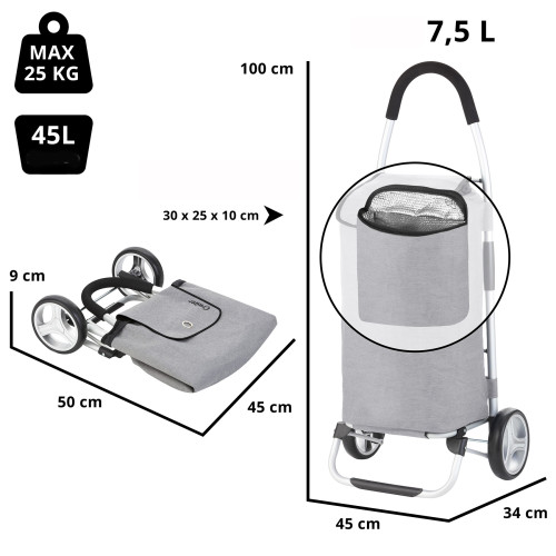 Сумка-тележка ShoppingCruiser Foldable 45 Grey (604360) Сумка-тележка ShoppingCruiser Foldable 45 Grey (604360)