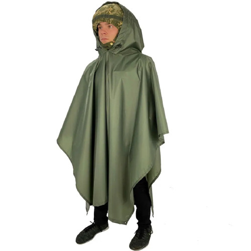 Тактический пончо ВСУ (плащ-палатка) олива (XXXL) (LE25073)
