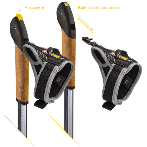Палки для скандинавской ходьбы Vipole Vario Top-Click QL K.T. Dark DLX (S18 56)