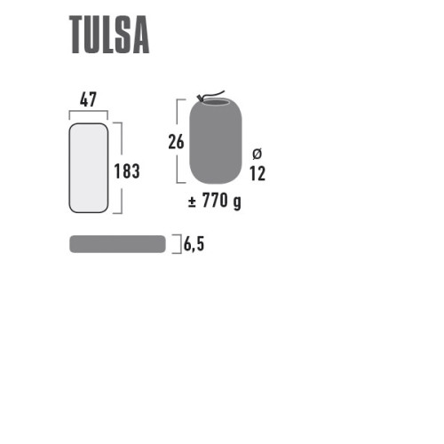 Коврик надувной High Peak Tulsa 6.5 cm Dark Grey (41002)